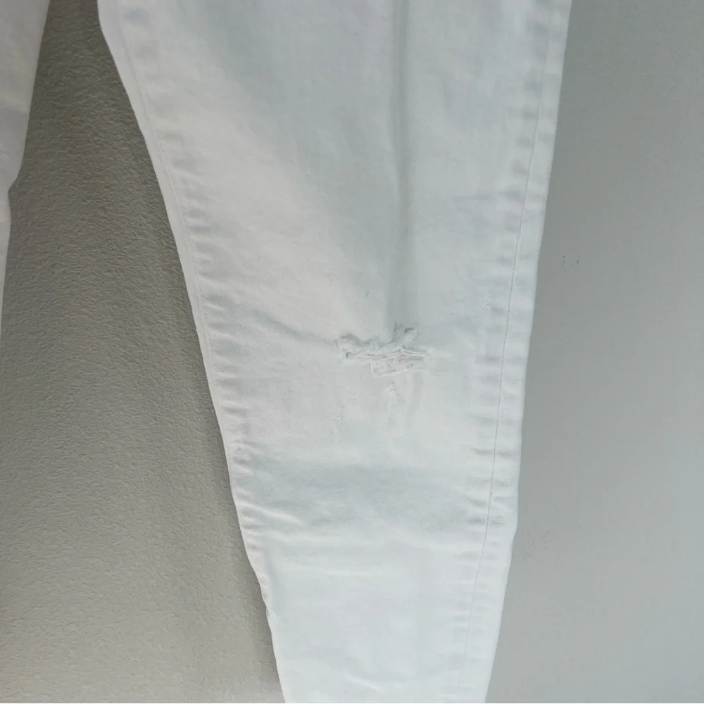 Moussy Vintage Velma Skinny Ankle Jeans White Denim Distressed Women’s 28